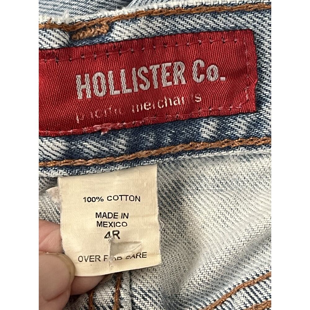 Vtg. Hollister Co Low-Rise Flare Jean 4 R 100% Cotton Boho Distressed Y2K Ripped - Picture 12 of 16